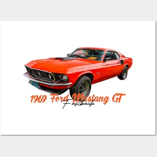 1969 Ford Mustang GT Fastback Posters and Art